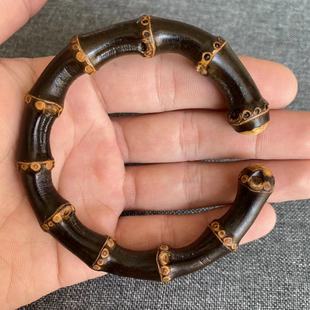 9mm粗紫竹根藤手镯鸡血藤手环文玩手把件盘老料藤镯子情侣民族风