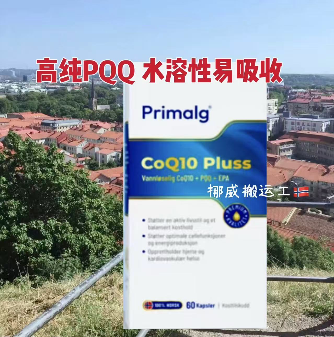 Primalg辅酶Q10软胶囊PQQ线粒体鱼油呵护心脏动力水溶性备孕60粒