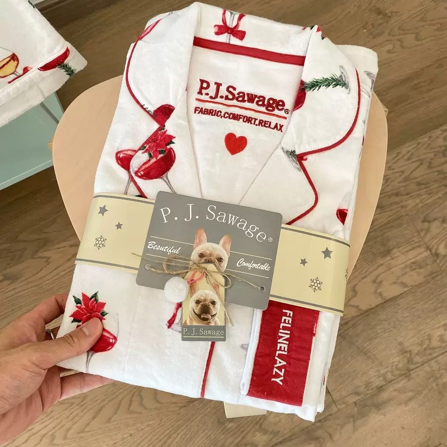 出口老美pjs秋冬保暖加厚女士柔软磨毛棉家居服长袖长裤睡衣套装