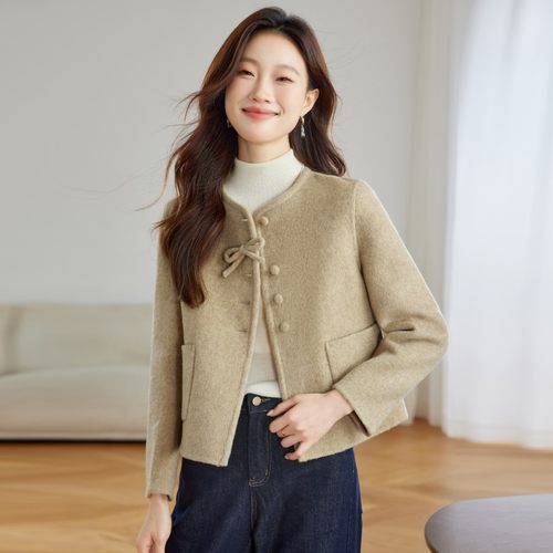 小香风时尚洋气短款双面羊毛外套