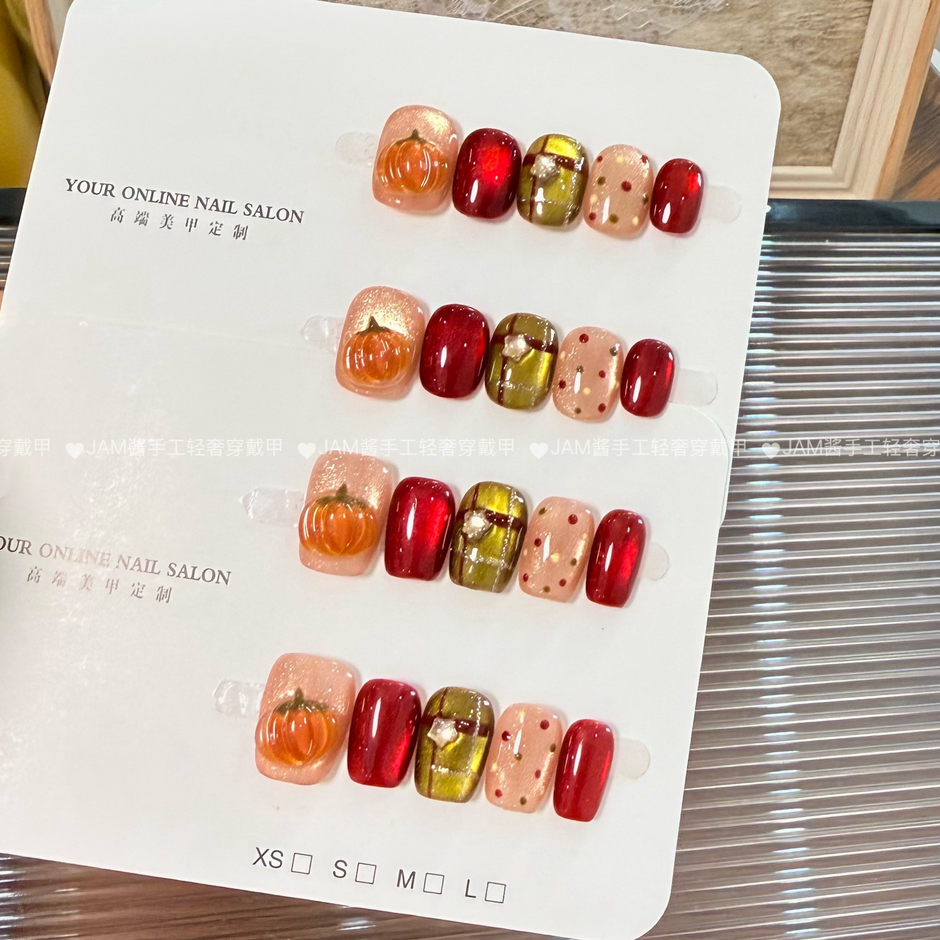 板栗南瓜 新款纯手工穿戴甲短款捏捏立体南瓜穿戴美甲高级感显白,彩妆/香水/美妆工具,穿戴甲/甲片,淘宝优惠券,粉丝福利购,淘宝优惠卷