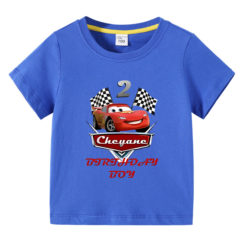 汽车总动员赛车童装男童T恤夏季新品纯棉闲短袖百分百棉外贸上衣