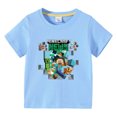 男童装夏季纯棉短袖T恤我的世界Minecraft衣服中大童夏装透气上衣