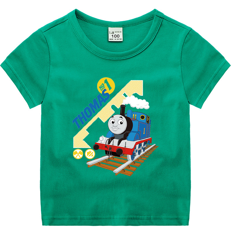 2025新款童装托马斯火车儿童夏装短袖衣服男童打底衫半袖T恤童上
