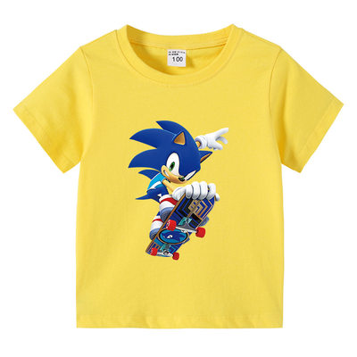 Sonic索尼克超音鼠梭尼刺猬童装短袖T恤纯棉透气儿童上衣中男女童