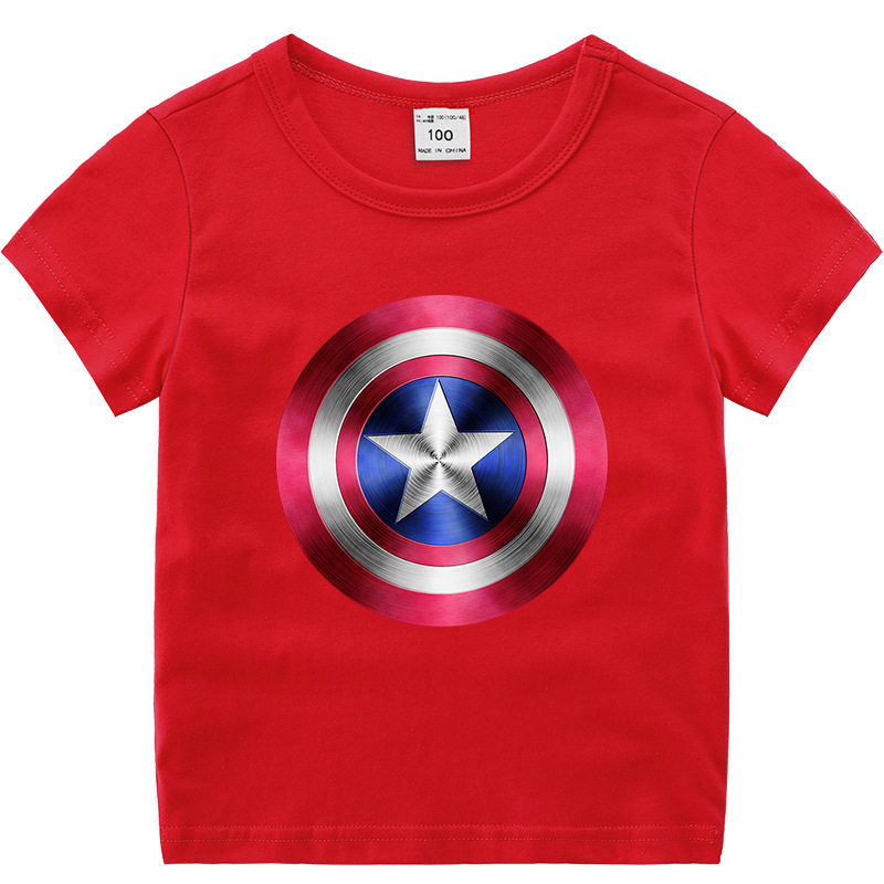 2025美国队长盾牌童装儿童夏装短袖衣服男童打底衫半袖T恤童上衣