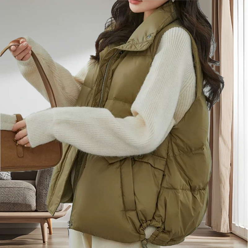 马甲羽绒女新款冬季短款高级感无袖羽绒服坎肩马夹背心平湖HD