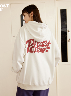 PROOSTPARK秋冬季国潮山系发泡字母印花情侣加绒cityboy日系卫衣