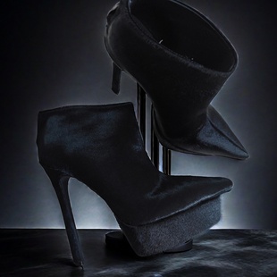 14厘米错层水台马毛短靴 低帮 特别做低手工定制