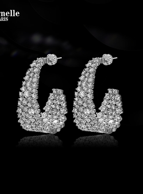 Eternelle法国永恒精致圆环镶钻耳饰婚礼轻奢高级感耳环生日礼物