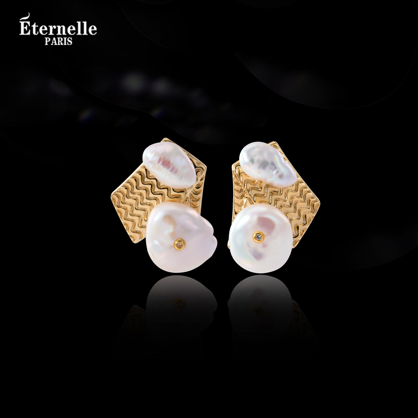 Eternelle法国永恒鎏金迷漾耳钉