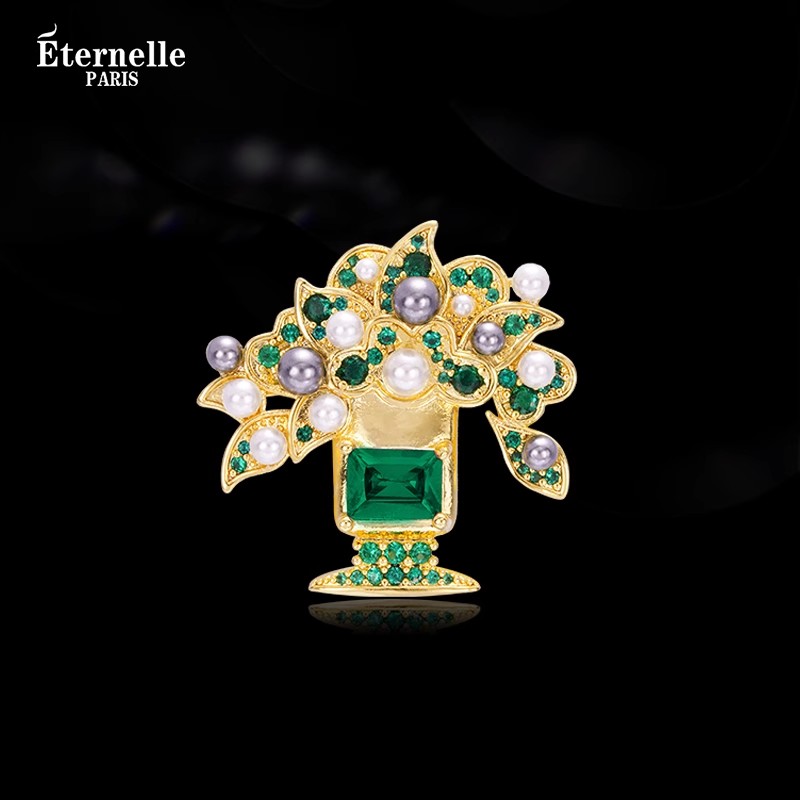 Eternelle花园盆栽胸针个性