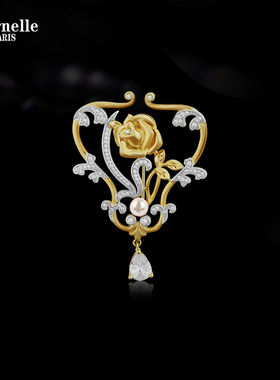 Eternelle法国永恒法式玫瑰花胸针高档精致小众设计气质胸花配饰
