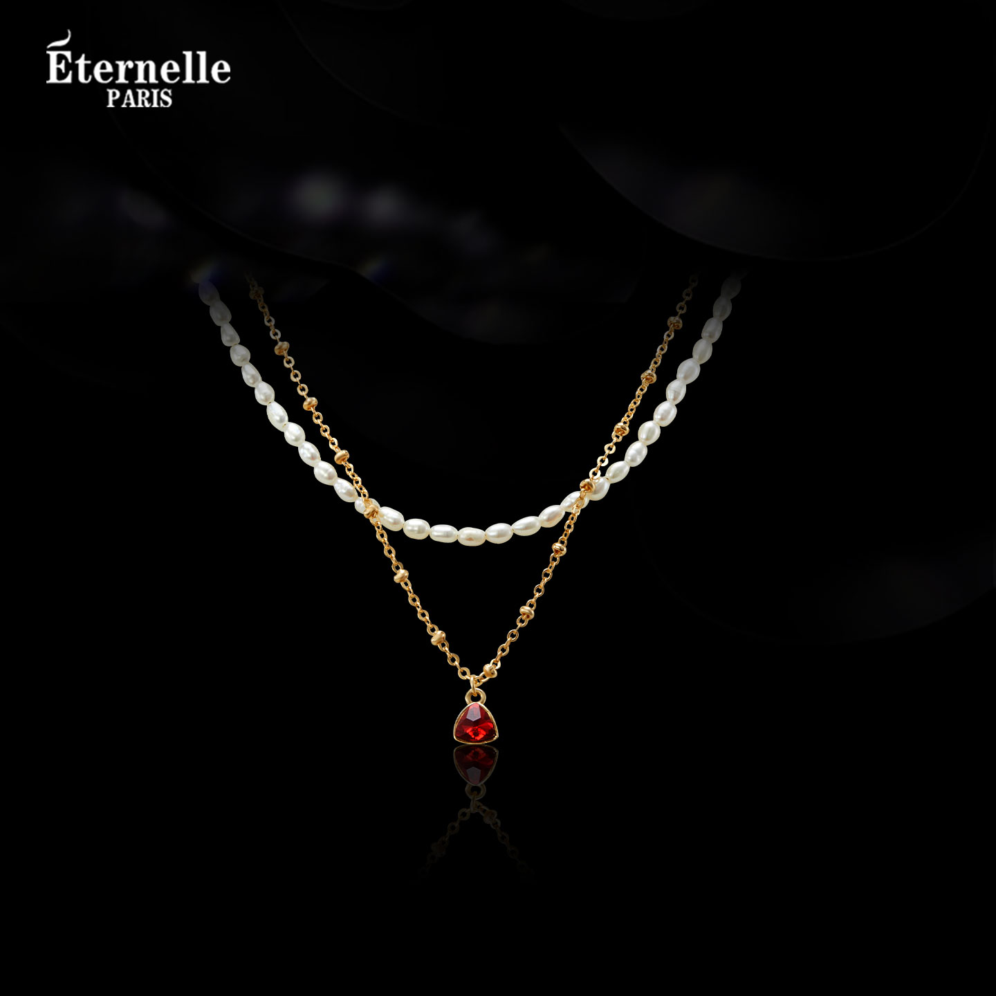 Eternelle双层叠戴珍珠项链