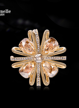 Eternelle法国永恒荣耀之师水晶胸针高档女胸花别针领针配饰礼物