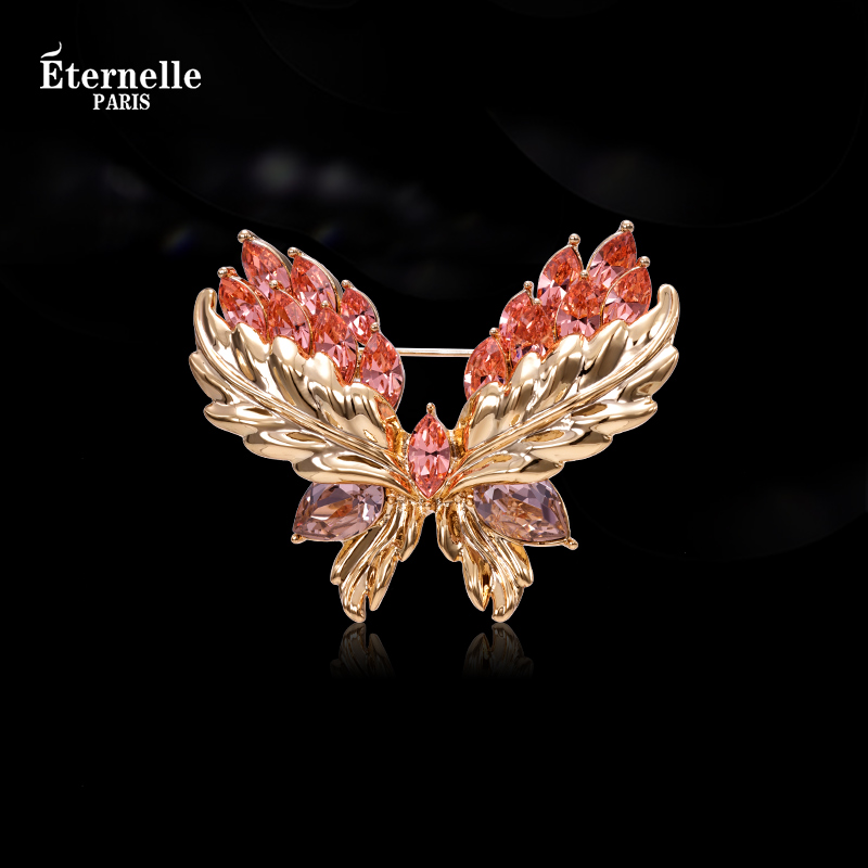 Eternelle高档蝴蝶水晶胸针