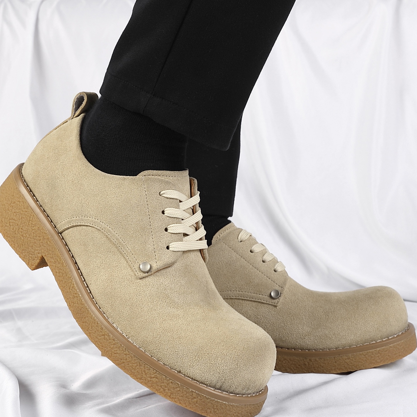 德比鞋2025新款低帮牛反绒男