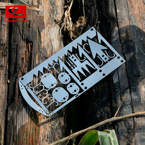 户外野营多功能EDC求生工具渔具鱼钩卡求生救生卡急救卡野外生存