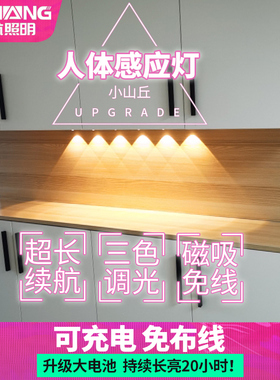 始航充电led人体感应灯带无线衣柜鞋柜灯橱柜灯波纹猫眼感应灯条