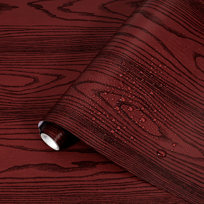 家具翻新贴纸自粘木纹贴纸暗红衣柜厨柜子木门贴皮桌面防水仿木纹