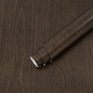 黑胡桃木纹贴纸家具翻新贴纸自粘墙纸衣柜厨柜子门贴皮防水仿木纹