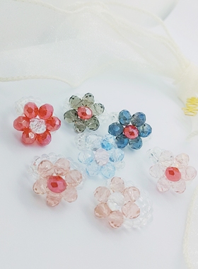 女小众花朵戒指水晶闺蜜ins复古