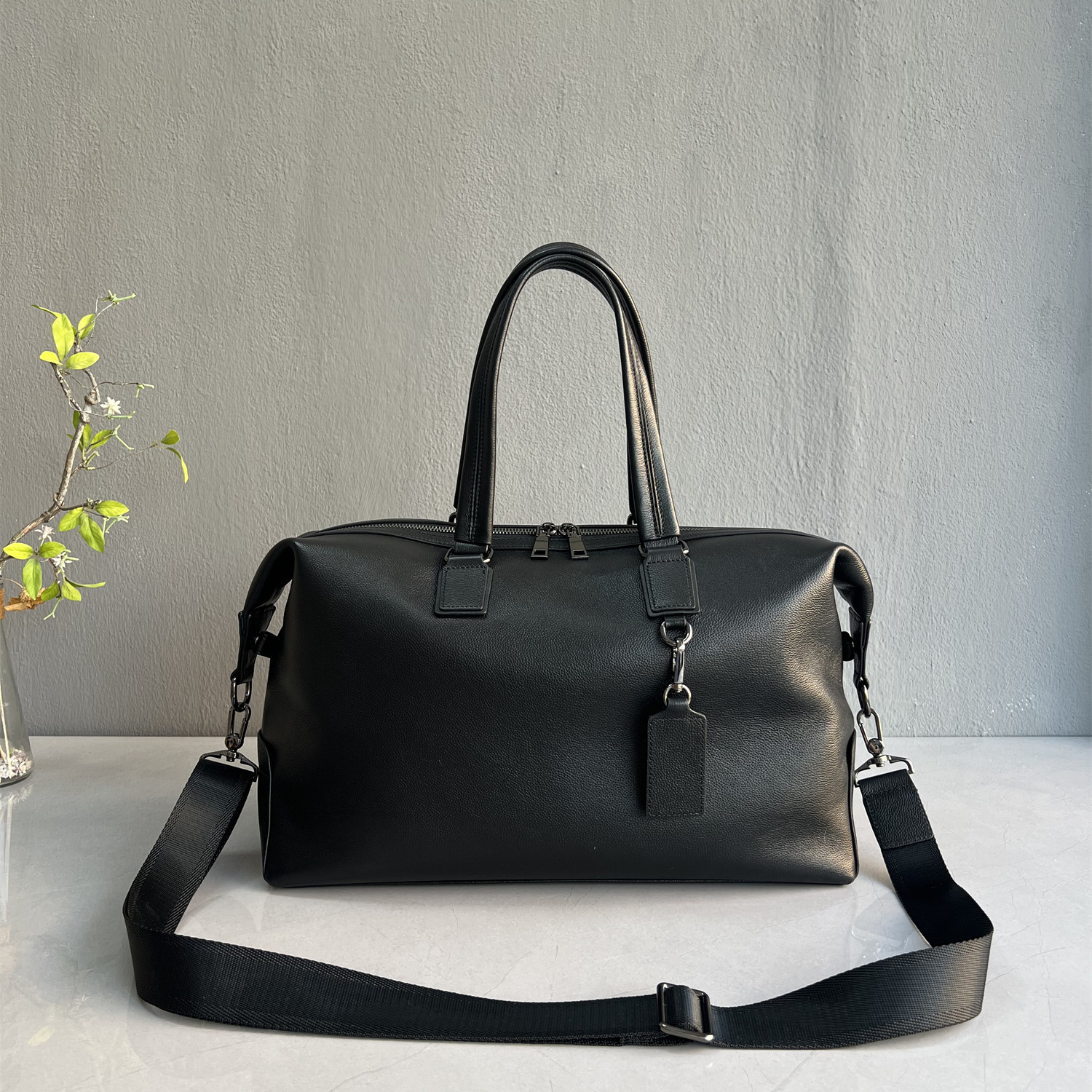 真皮大容量高级商务托特旅行包