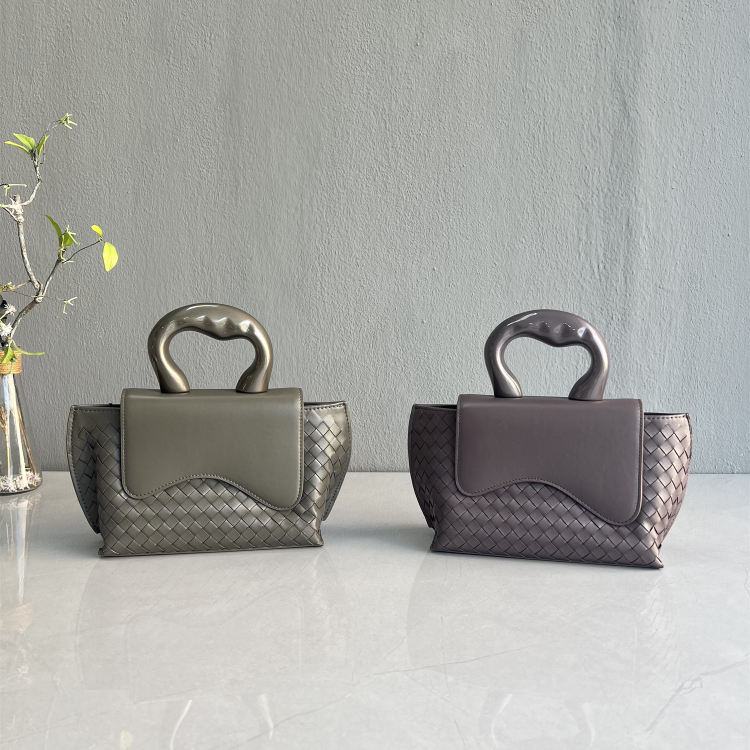 捡漏！正价300+撤柜尾货小众设计师款高级质感羊皮手工编织手提包