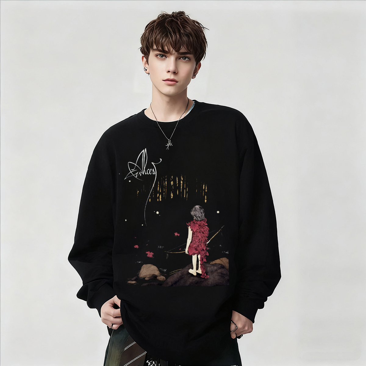 乐队印花长袖T恤男女款纯棉上衣