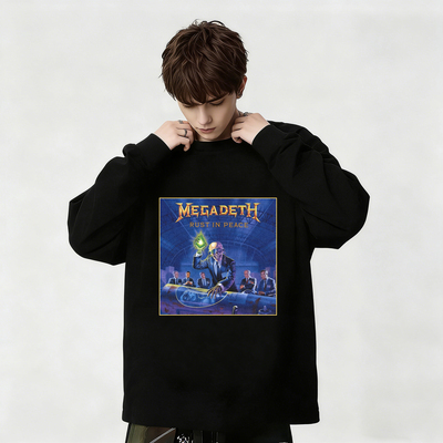 Megadeth乐队欧美激流金属摇滚印花纯棉长袖T恤男女上衣内搭春秋