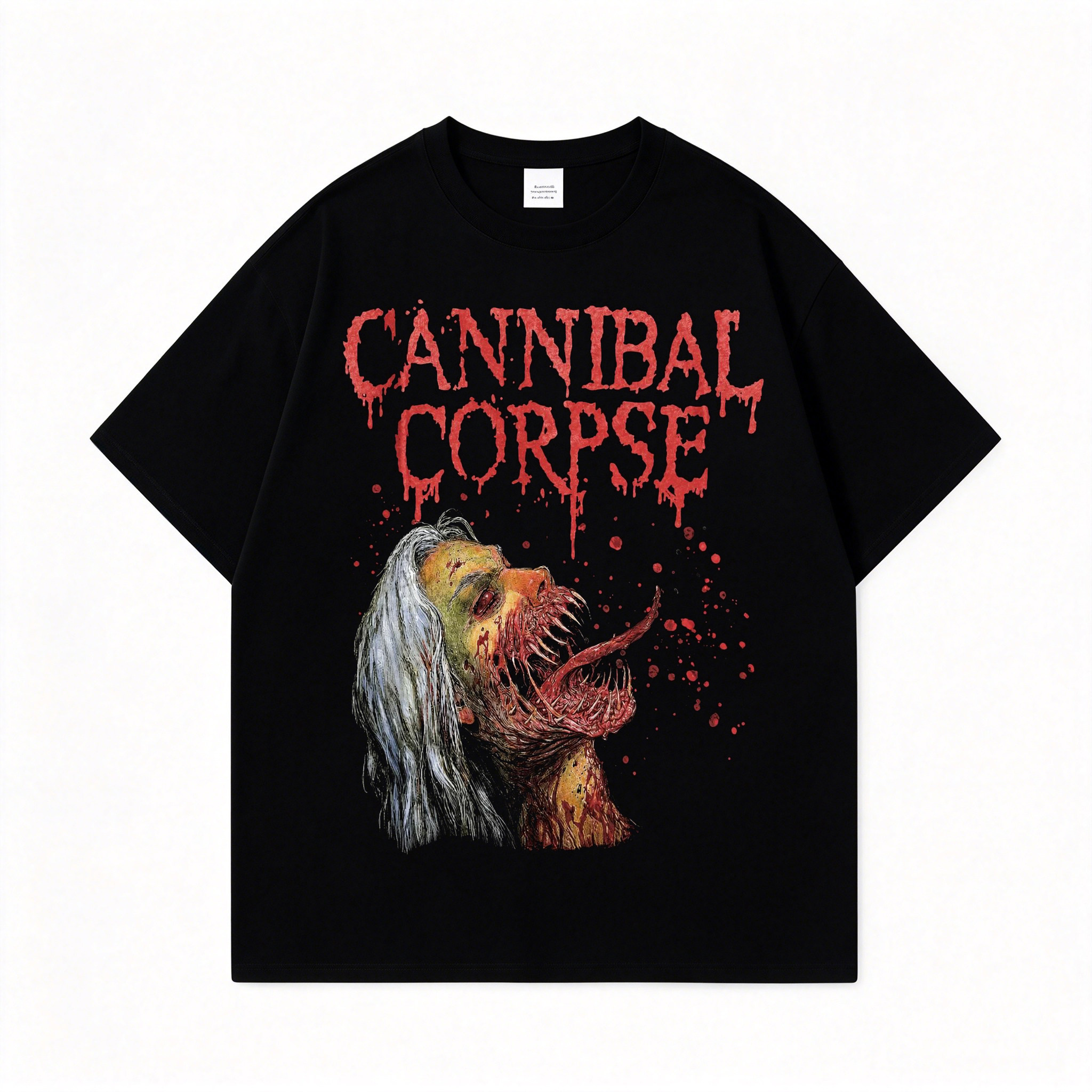 欧美街头CANNIBAL CORPSE食人尸乐队周边印花纯棉短袖T恤男女款夏