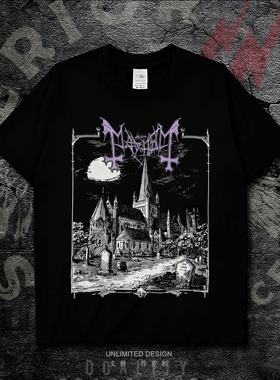 Mayhem乐队印花数码直喷短袖T恤暗黑小众摇滚纯棉男女宽松上衣夏