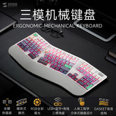 日本SANWA机械键盘无线蓝牙有线三模人体工学分体式 客制化带腕托