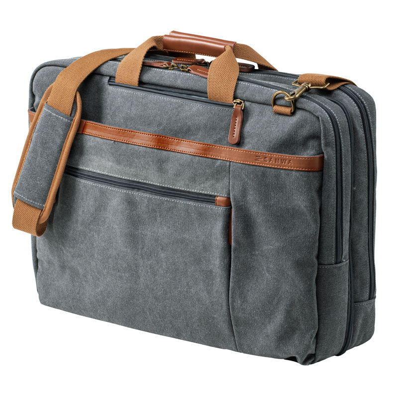 日本SANWA电脑包3WAY笔记本帆布双肩背包男17寸通勤ins风休闲旅行