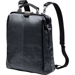 日本SANWA商务电脑包原装进口女包背包双肩包小巧公文包男士手提包时尚简约轻奢杜勒斯包防水牛仔布牛皮提手