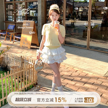 Acaine奶油芭蕾裙/短款高腰a字芭蕾蛋糕半身裙女夏季显高显瘦裙子