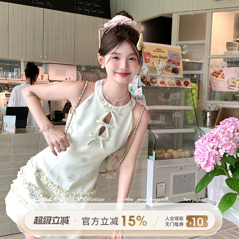 复古提花气质收腰连衣裙