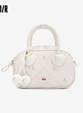森马包包枕头包女2024新款甜美樱桃印花斜挎包时尚梦幻爱心手提包