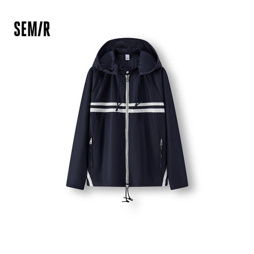 森马夹克男秋季宽松连帽外套2025新款航海系复古运动风上衣时尚潮