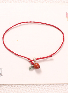 朱砂细红绳手链桃篮手绳尺寸可选