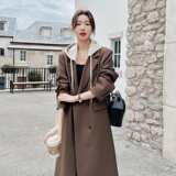 现货主推买家秀数据新款长款连帽西装160-5309-P155控218，女装西装，浙宝160