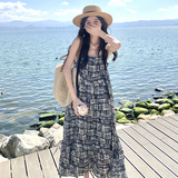 法式浪漫度假风吊带连衣裙女2025夏季时尚设计感宽松气质流行长裙，女装连衣裙，浙宝160