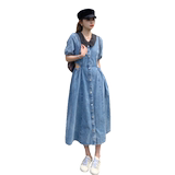 现货主推2024夏季新款牛仔连衣裙160-5336-P125188，女装连衣裙，浙宝160