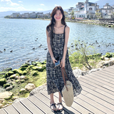 法式浪漫度假风吊带连衣裙女2025夏季时尚设计感宽松气质流行长裙，女装连衣裙，浙宝160