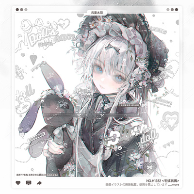 【毛绒玩偶】稿风少女水印框套组原创扭蛋头像oc设稿适配717直购