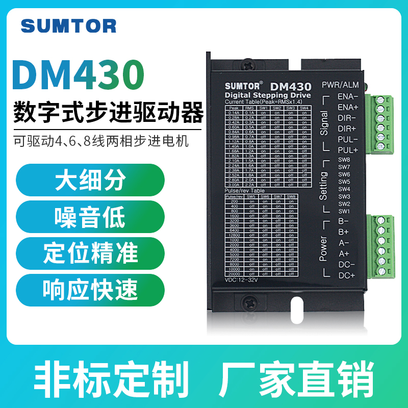 28/35/42步进电机DM430/m420b/m415b 128细分24v微型2a步进驱动器