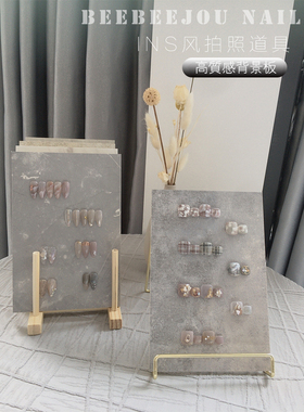 美甲展示板日式罐装胶复古风原木