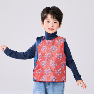 兴业堂独立设计|一鹿生花·儿童中式马甲唐装秋冬季男童新年礼服