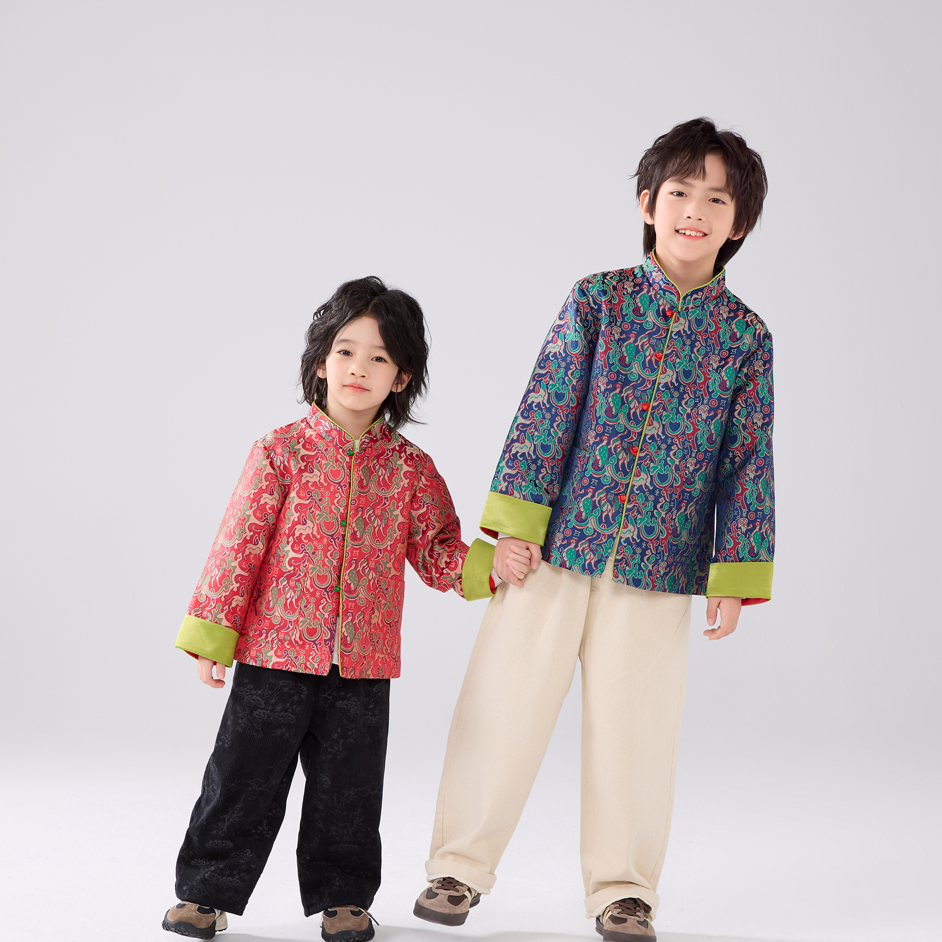 兴业堂儿童中式外套唐装新年演出