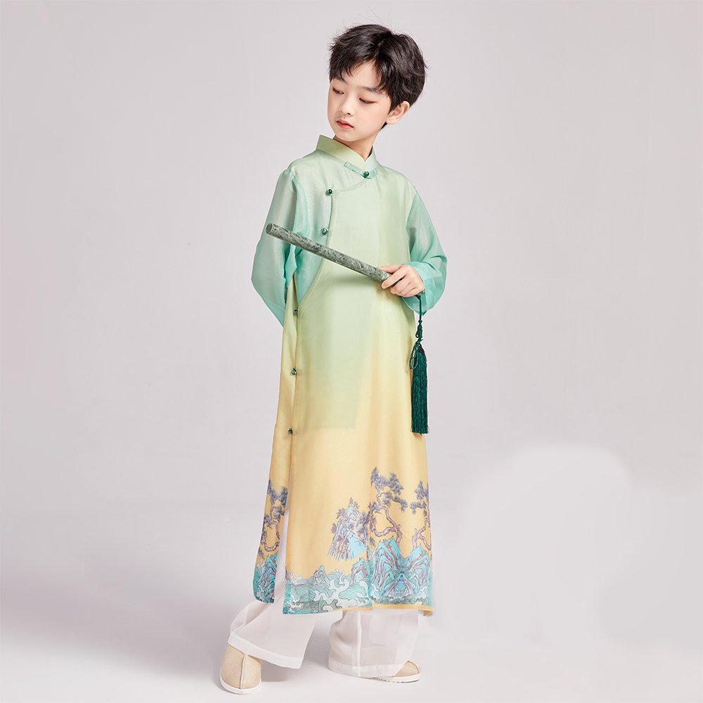 兴业堂春秋男女童唐装汉服长衫